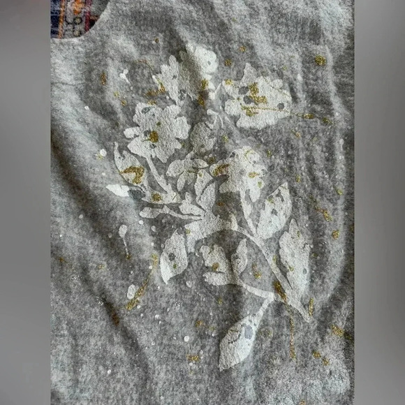 NWOT Anthropologie Knitted And Knotted Gray Gold Floral Wool Peplum Dress Large - Picture 2 of 8